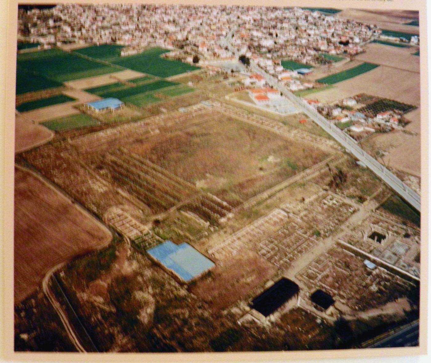 An aerial photograph of the Agora in Athens: the kind of image you georeference to lay it over today’s map.